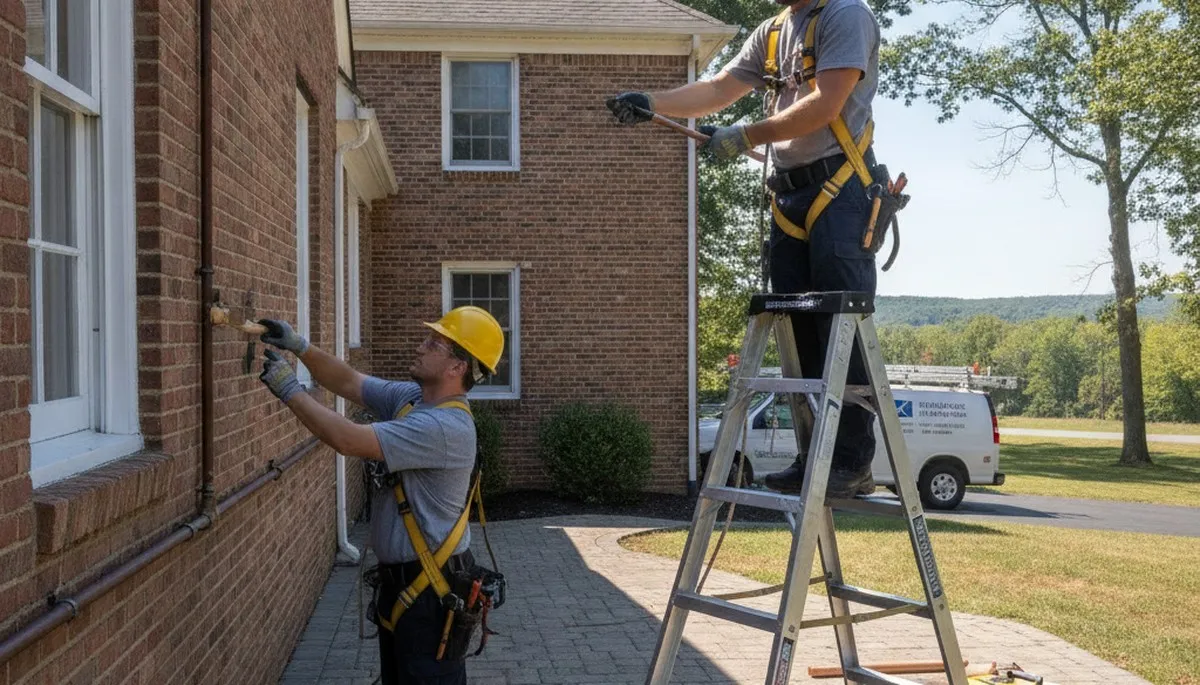 Plumber repairing pipe leak in Harrisburg, PA for residential plumbing service