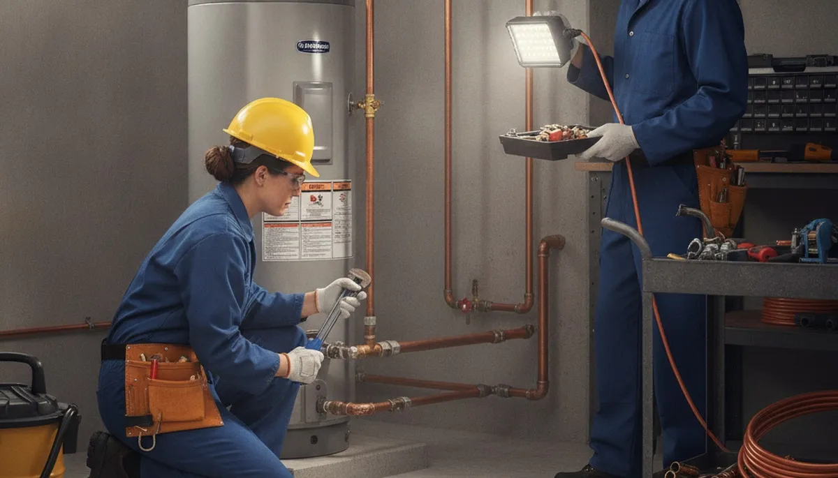 Harrisburg, PA plumber repairing a leaking pipe for fast residential plumbing service