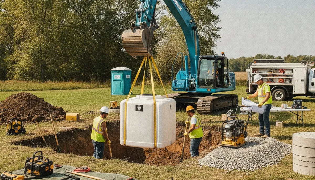 Septic tank installation for Harrisburg, PA homes by On Call Plumbers